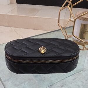 Kurt Geiger Black Quilted Jewelry Case